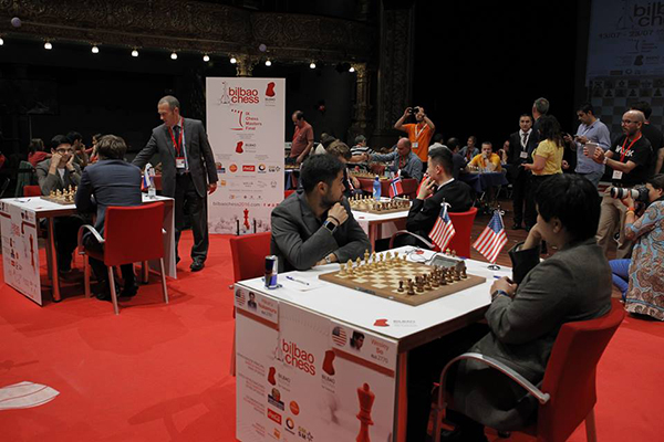 Все партии седьмого тура Chess Masters в Бильбао завершились вничью (фото официального сайта)