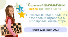 "Шахматное королевство" приглашает на онлайн-тренинг