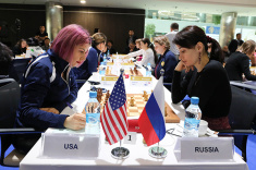 Женская сборная России выиграла у команды США в шестом туре чемпионата мира