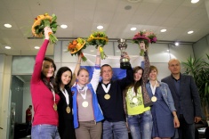 Олимпийские чемпионки прибыли в Москву