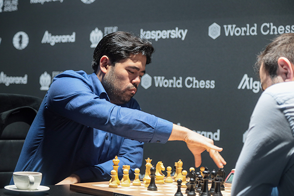 Hikaru Nakamura and Wesley So after Game 2 of the FIDE Grand Prix in Berlin