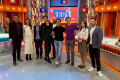 Шахматисты сразились с пятиборцами на телеканале "Россия 1"