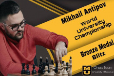 Mikhail Antipov Wins Bronze at FIDE World University Blitz Championship