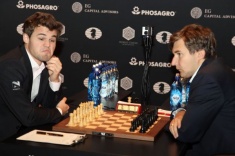 12 партия матча на первенство мира М. Карлсен - С. Карякин завершилась вничью
