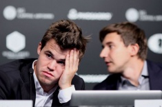 М. Карлсен и С. Карякин сыграли вничью пятую партию матча